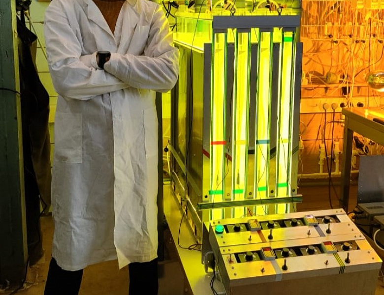 В ИФР РАН запущены фотобиореакторы для интенсивного культивирования микроводорослей и цианобактерий на 60 и 100 литров